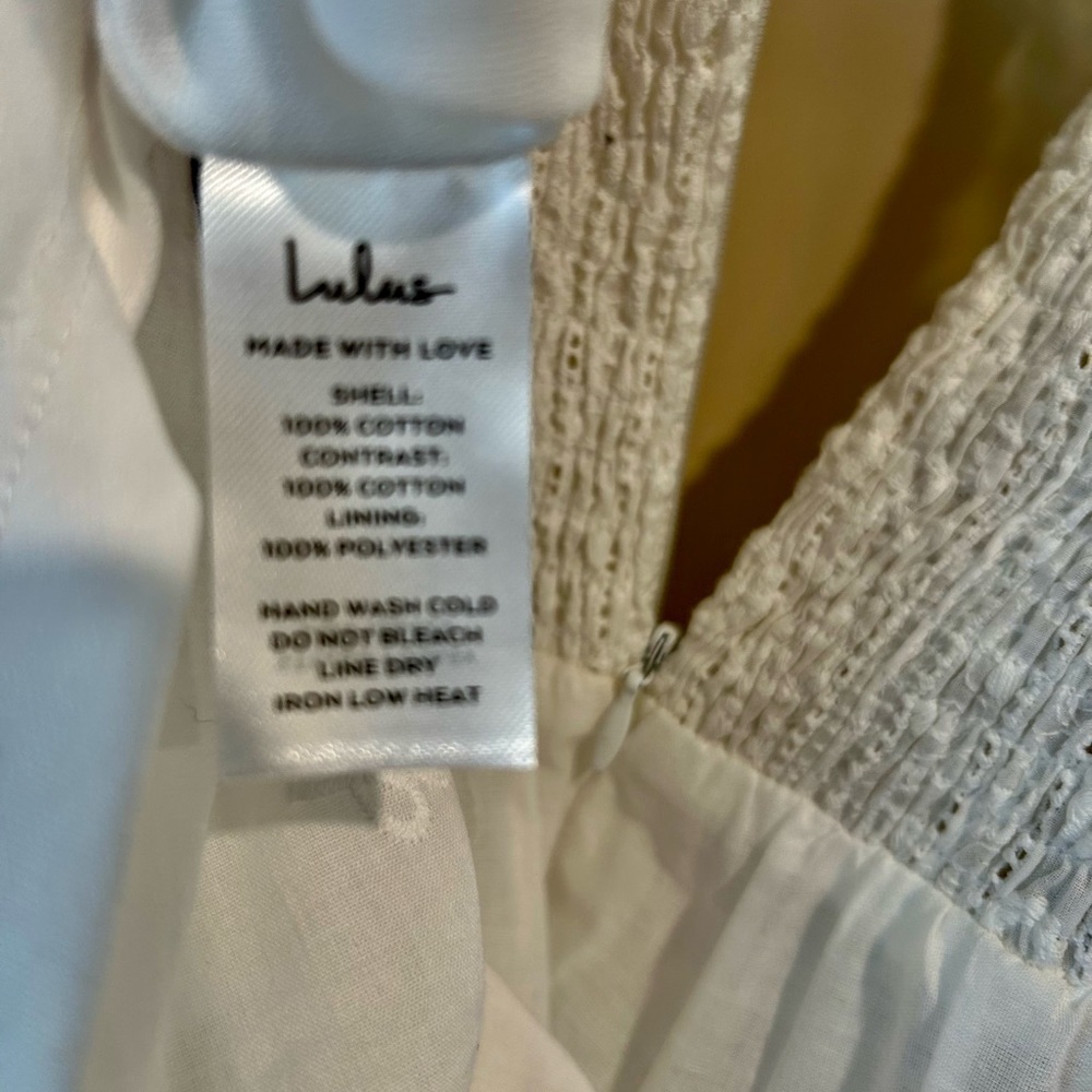 Lulus Perfect White Cotton Sundress NWT SZ M - Picture 10 of 15